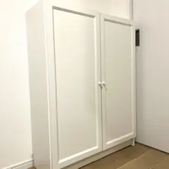 IKEA】【完成品】ビリー 扉付き ホワイト 80×30×106cm - メルカリ