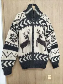 カウチンセーター　カナディアンセーター　ウール　ジャケット　オーバーサイズ