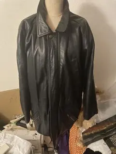 レザー ロングジャケット 黒