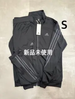新品 アディダス ジャージ 上下 S 黒 メンズ セットアップ トラックスーツ