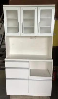 白いレンジボード キッチンボード 食器棚 幅104cm ニトリファニチャー