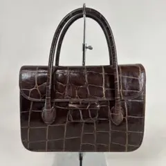 希少 · ビンテージ✨ Giorgio Armani クロコ型押し 本革 バッグ