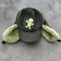 オル・メル 耳付きキャップ ダークグリーン