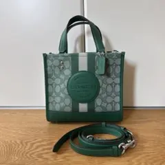 COACH】 シグネチャー 2way トートバッグ レインボーライン ブラウン