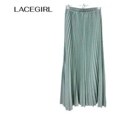 LACEGIRL ロングプリーツスカート　ウエストゴム　きれい色　美脚