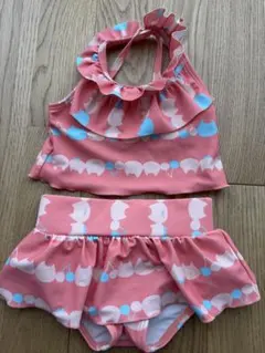 子ども用猫プリント フリル付き水着