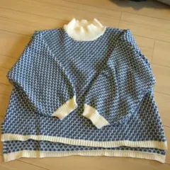 ハイネックニット白 レディース