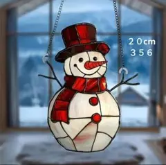 ３５６　雪だるま　スノーマン　２０cmアクリルサンキャッチャー