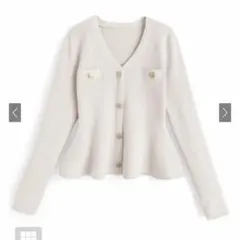 【新品未使用】Vネックペプラムニットトップス[lt114]GRL
