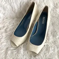 BENIR ベニル　ウェディングシューズパンプスオープントゥ　ヒール7cm