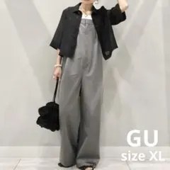 ⚫︎新品⚫︎GU タックサロペットパンツＱ　XLのサムネイル