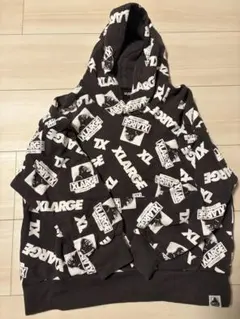 XLARGE パーカー ブラウン系 130cm 美品 キッズ 総柄