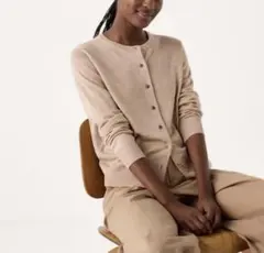 UNIQLO エクストラファインメリノウール カーディガン S ベージュ