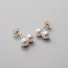 ダブルパールスタッドピアス パール ピアス k18 pearl for life - メルカリ