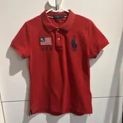 Ralph Lauren レッドポロシャツ USA国旗 刺繍 - メルカリ