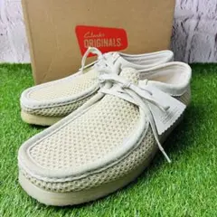 【片足展示品】clarks クラークス ワラビー メッシュ 厚底 27