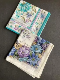 イヴ・サンローラン花柄ハンカチ　2枚セット