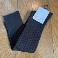 ユニクロ ヒートテックハイソックス／ケーブル ブラック　24-26cm