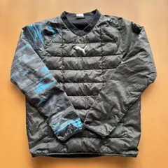 PUMA キルティング長袖ウェア Lサイズ ブラック/青
