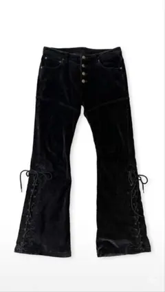 tornado mart lace-up suede flare pants