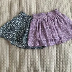 週末SALE❣️ZARAキッズ　スカート薄紫128cm 紺色134cm 2枚SET