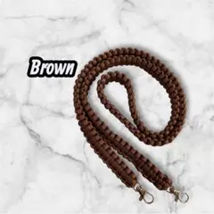 【ブラウン】 パラコード ストラップ 約120cm ゴールド金具