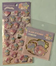 【正規品】新品⭐︎サンリオ⭐︎リトルツインスターズ⭐︎ぷくっとシール⭐︎フレーク⭐︎2種