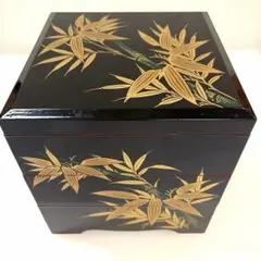 会津塗 三段重箱 沈金松竹梅 黒 木製 漆塗りお重箱 会津漆器 - メルカリ