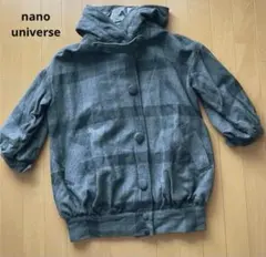 ＊nano universeフード付き 7分袖 チェックコートS＊のサムネイル