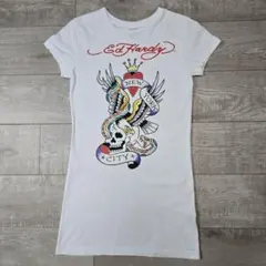 Ed Hardy 半袖Tシャツ ホワイト クロスモチーフ - メルカリ