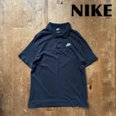 NIKE ナイキ 半袖 ポロシャツ ブラック ロゴ刺繍 ワンポイント 鹿の子のサムネイル