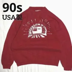 90s USA製 SANTEE スウェットトレーナー アート フェード 古着
