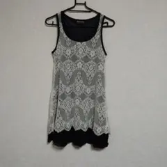 レース ワンピス Mサイズ 春夏 モノクロ