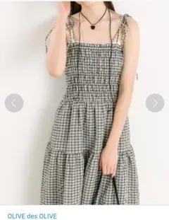 OLIVE des OLIVE ギンガムチェック キャミワンピースのサムネイル