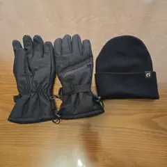 【新品未使用】スキーグローブ・ニット帽子セット