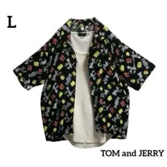 TOM and JERRY トムとジェリー海夏アロハシャツ総柄はプリントロゴ古着