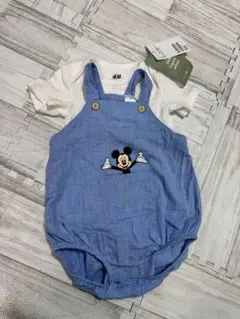 ミッキーマウス 60cm コットンロンパースとボディスーツのセット
