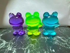 ガラス細工ミニチュアフィギュア『カエル』3体