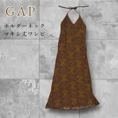 GAP ホルダーネック マキシ丈ワンピース