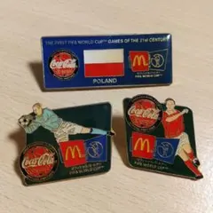 FIFA World Cup ピンバッジ コカ・コーラ マクドナルド 3セットのサムネイル