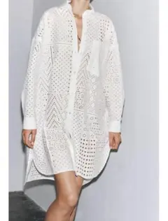 ZARA ZWcollection カットワーク刺繍入りワンピース XS レース