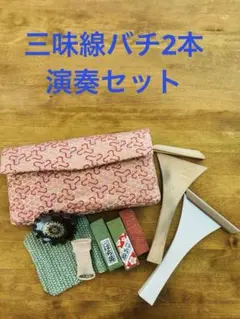 三味線 本体とケース付き、バチ収納ケース付き 三味線 本体とケース付き、バチ収納ケース付き