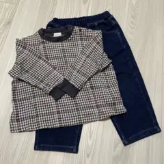 【2点セット】combi miniトレーナー&無印デニム90