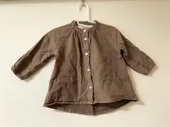 無印良品　フランネルシャツ　ブラウンコットンシャツ 90