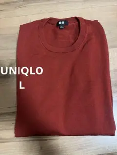 UNIQLO エクストラファインメリノクルーネックセーター オレンジ L