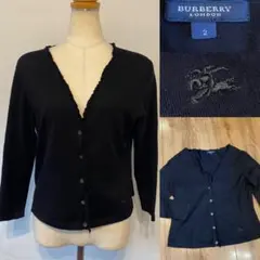 BURBERRY　LONDON　バーバリー　コットン✖️シルク　カーディガン　刺繍のサムネイル