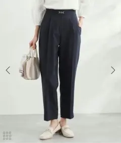 ロペピクニック　ビット付麻調　テーパードパンツ