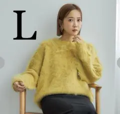 田中里奈×桃　大人気店舗オンライン即完売！ニットプルオーバー　黄色　L