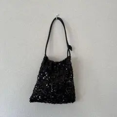 新品同様 CIAOPANIC TYPY スパンコール巾着BAG ブラック