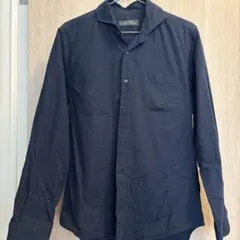 NANO UNIVERSE ネイビー長袖シャツ 胸ポケット付　メンズL